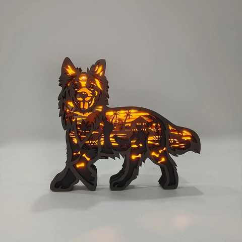 Border Collie Wooden Night Light, Outdoor Explorer Gifts, Must-Haves for Dog Lovers